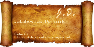 Jakabovics Dominik névjegykártya